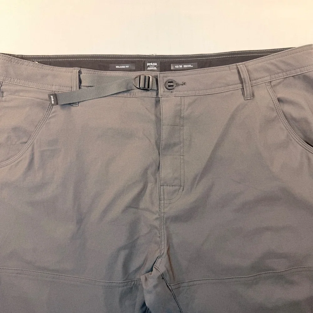prAna Stretch‎ Zion Cargo Pants Mens 42x30 Gray Belted Hiking Outdoor Trail
